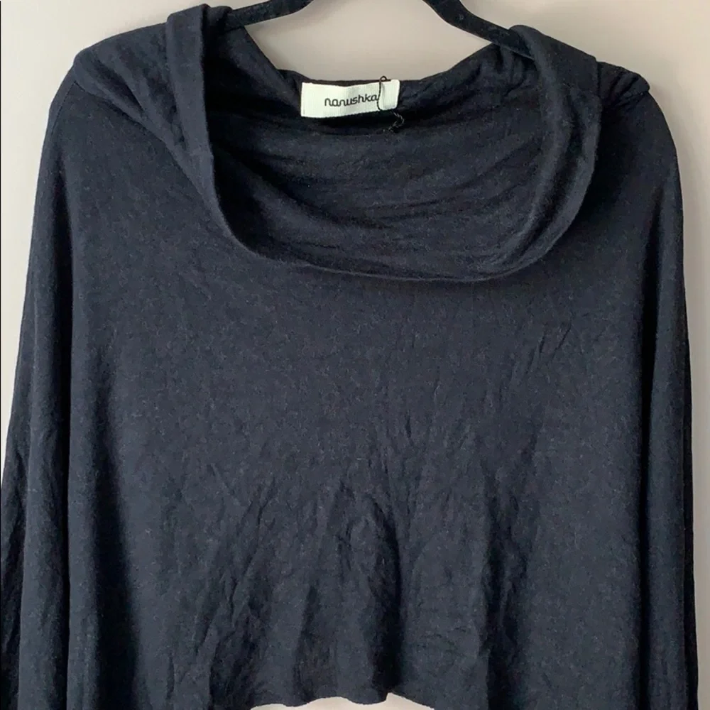 NWT Nanushka black poncho sz lg - Picture 2 of 6